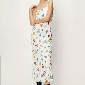 Nasty Gal Floral Print Strappy Cami Midi Dress